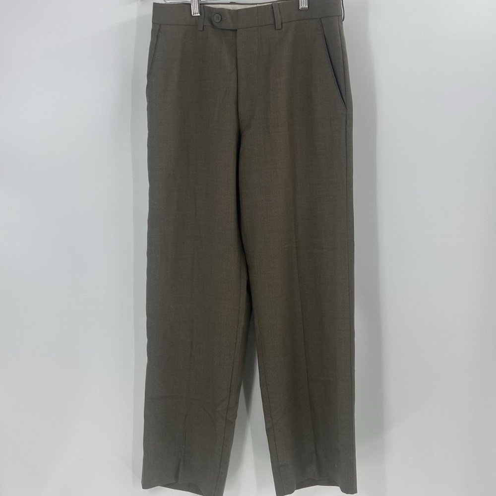 Linea Naturale Luxe 100 % wool dress career pants trousers tan neutral size 30